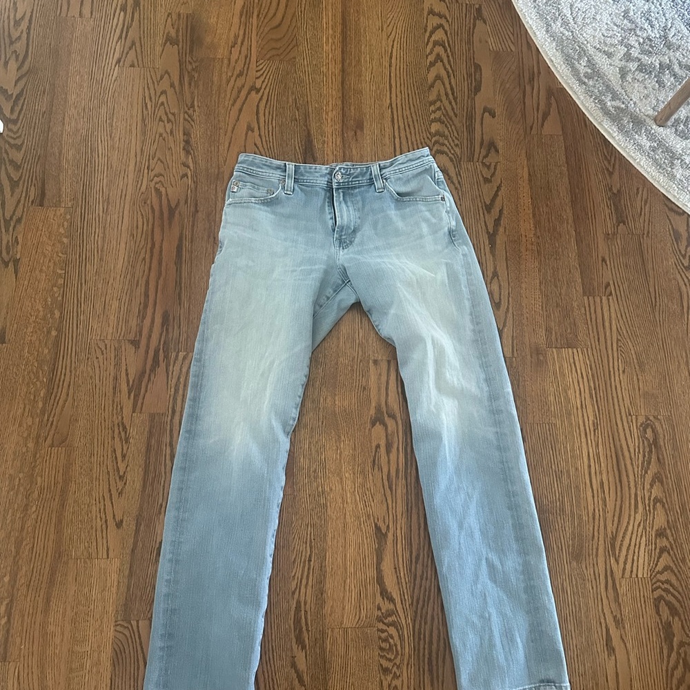 Ag Adriano Goldschmied Blue Straight Jeans